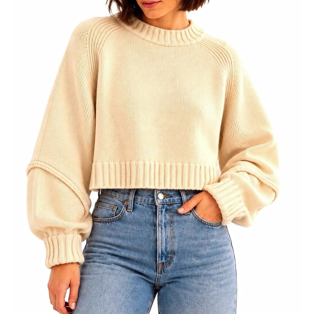 Proenza Schouler White Label Wool Cashmere Cropped Sweater XS